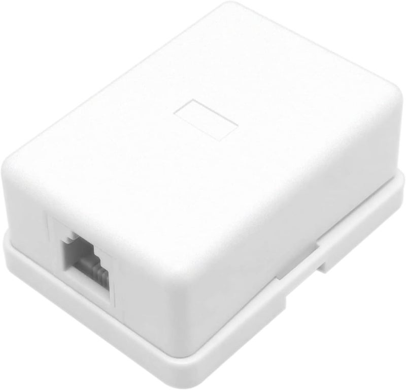 NECABLES Phone Jack Surface Mount Single Port Telephone Jack Box 4 Screw Terminals to 1 RJ11 6P4C Female White - Image 5